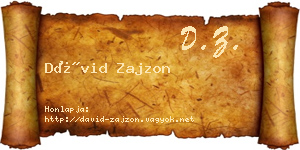 Dávid Zajzon névjegykártya